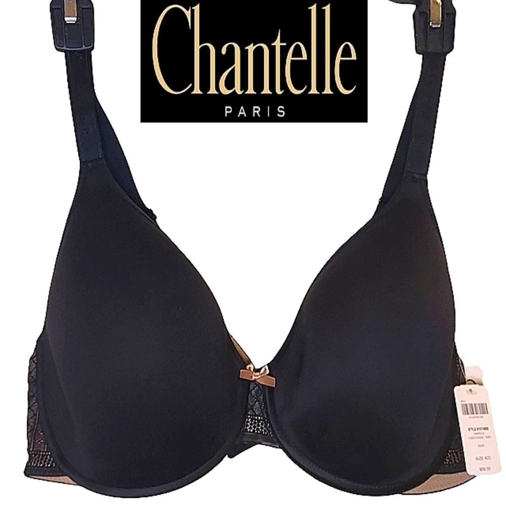 Soma Chantelle Ideal Plunge Cotton T Shirt Bra Womens